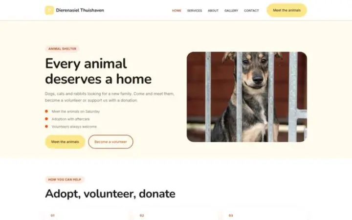 Theme Dierenasiel Thuishaven
