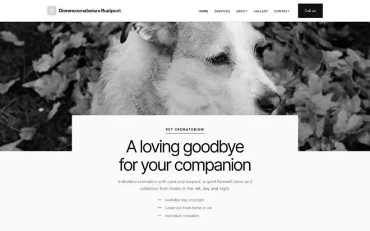 Website for pet crematorium
