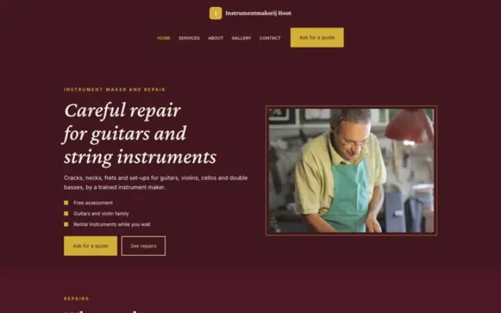 Website for instrument repair