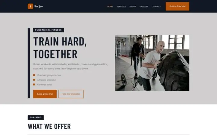 Website for functional fitness gym