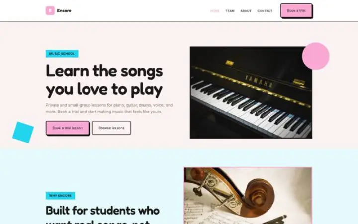 Website for music school