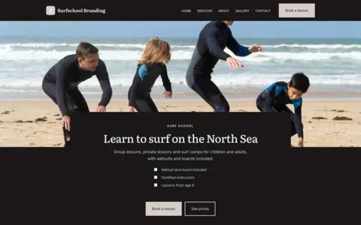 Website for surf school
